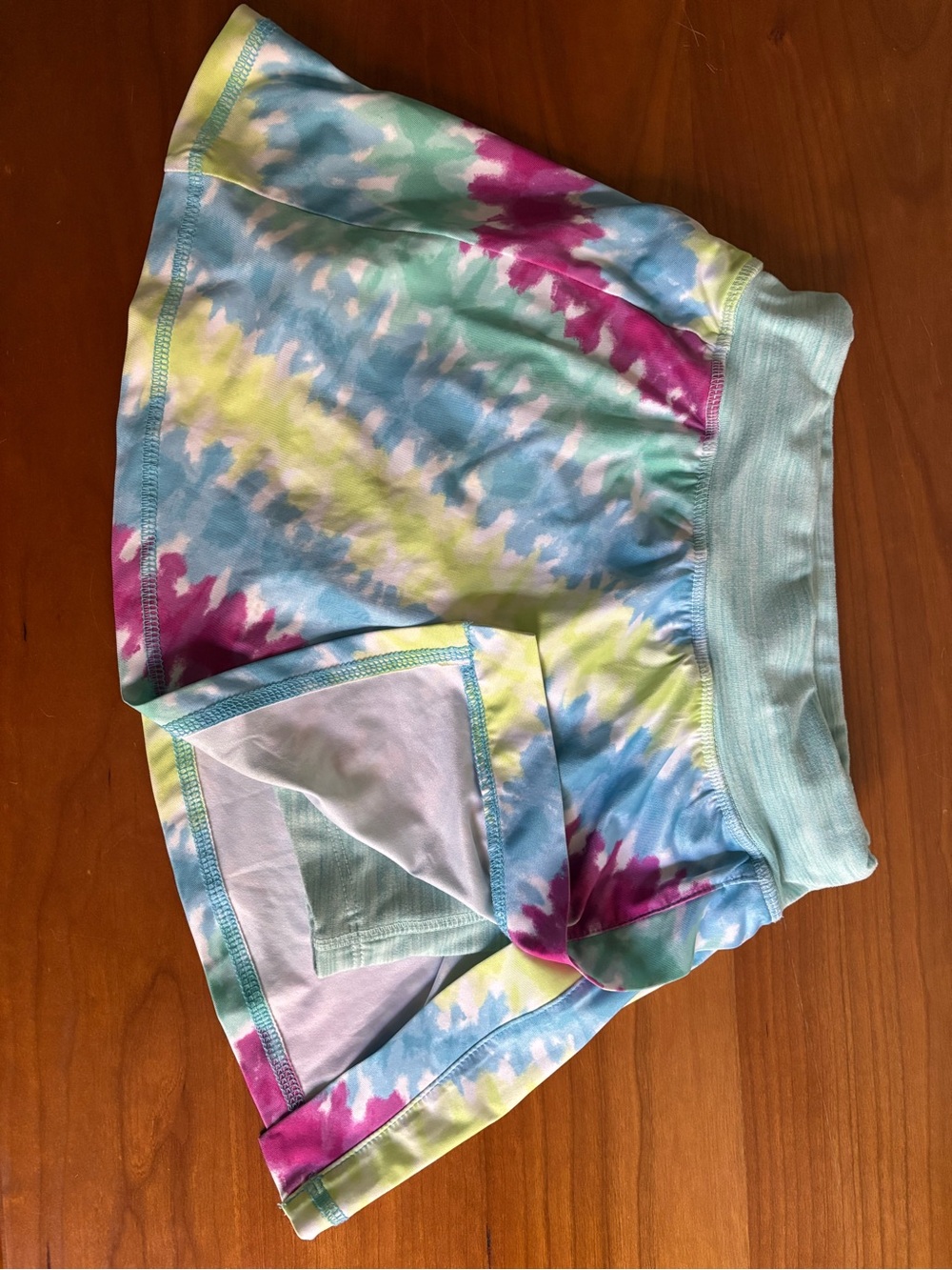 Lands' End Girls Pastel Tie-Dye Skort in Blue, Pink, Yellow, Mint Size S 6-7